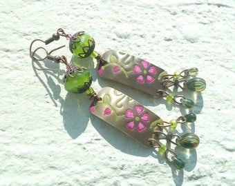 Earrings: the candy - floral sketches