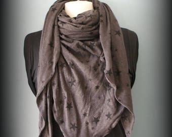 Châle Trendy Brown Stars Etole foulard écharpe cheich