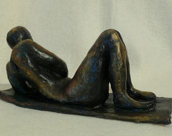The Banquet, bronze patina sculpture