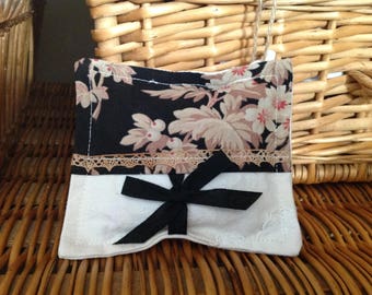 Pouch of lavender made leave fabric samples