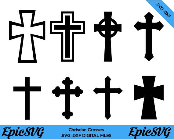 Download Christian Crosses .SVG .DXF Vector Clipart Silhouette