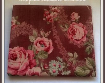 Antique large pink roses Lecien fabric coupon