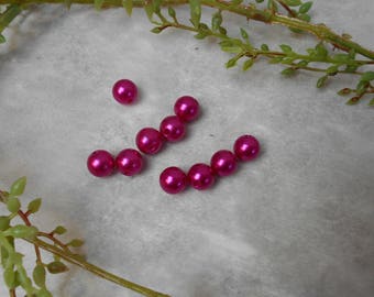 10 acrylic beads - fuchsia - 10mm