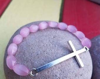 Pink Cross Bracelet