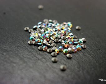 Set of 100 pp 25 Aurora Borealis swarovski rhinestones