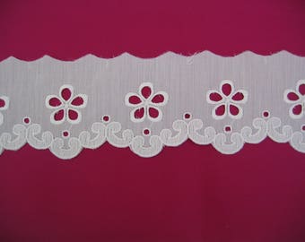White polyester and cotton eyelet lace