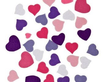 Decal - toned purple/pink heart - felt x 20 gr.