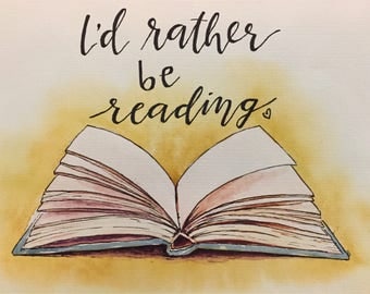 6x8 Original Book Watercolor
