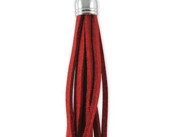 Pendant "tassel" 60 mm red suede
