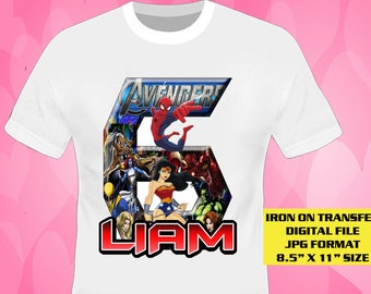 The Avengers Iron On Transfer Design , The Avengers Birthday Shirt DIY , Avengers Birthday Shirt Diy , Digital File Only , Iron On Transfer
