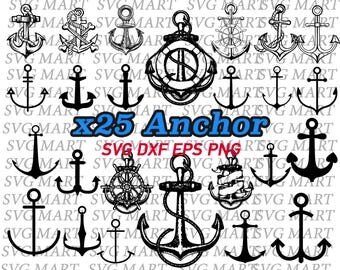 anchor svg, nautical, clipart, clip art, silhouette, vector, eps, png, dxf, decal, stencil, vinyl, cut files, iron on, graphics