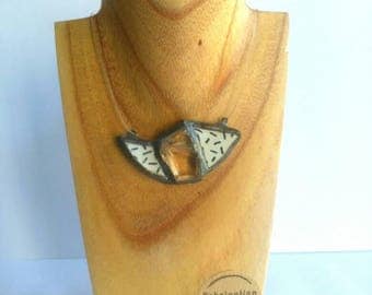 Necklace glass and ceramic