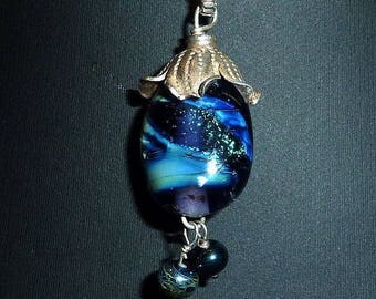 Pendant "Alien Fruit" Sweet Necklace, Lampwork Vessel Necklace.
