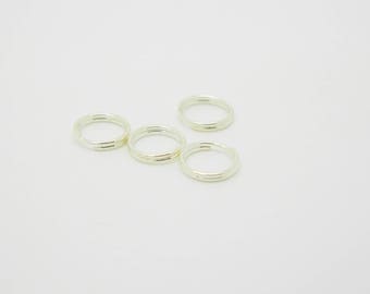 92 x rings double metal silver 8mm