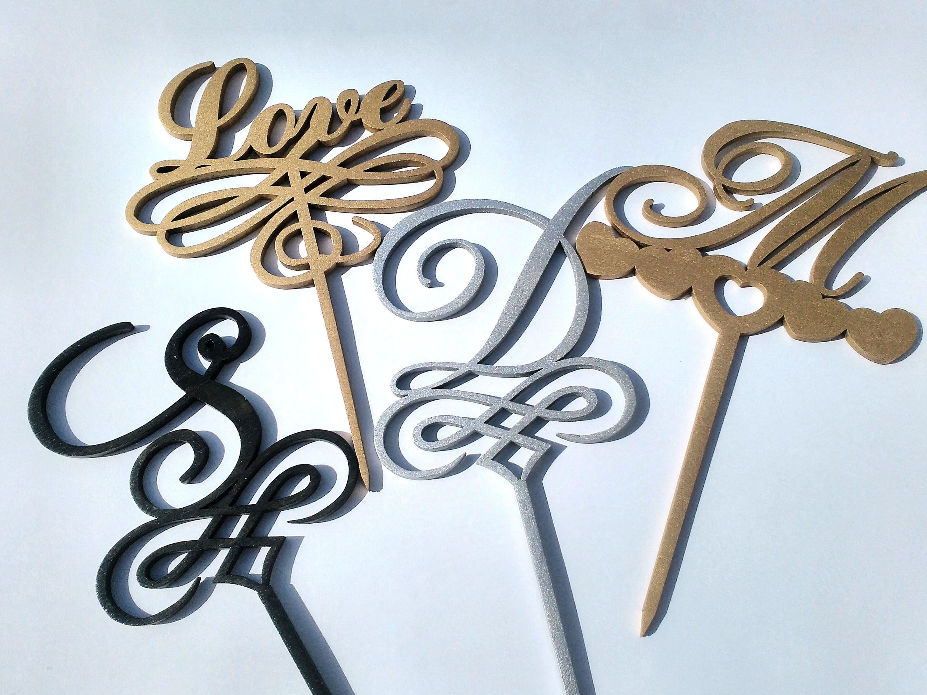 D Letter Wedding Cake Topper Gold Monogram Rustic Customized D Letter Wedding Cake Topper Gold Monogram Rustic Customized