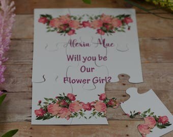 Will You Be my Flower girl, Will You Be my Flower girl, puzzle invitation, puzzle proposal invitation