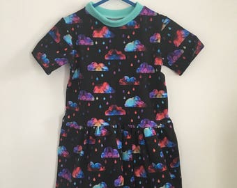Jersey dress, baby dress, girls dress, toddler dress, play dress, hooded dress, kids dress, jersey dress, comfy dress, everyday dress