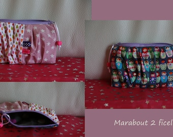 Pretty little purse girl "Russian dolls" cotton