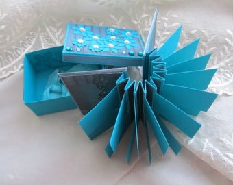 Mini Photo Album, Birthday Gift Album, Blue Photo Album, Original Gift, Tiny Album