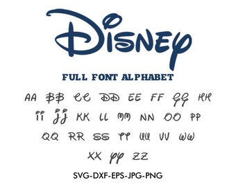 Disney font SVG, Disney svg, Disney alphabet svg, silhouette font EPS png jpg files. Disney font svg dxf for Silhouette Cameo or Cricut