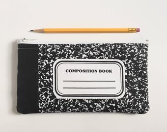 Pencil Case Composition Notebook Pouch Personalization Optional