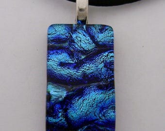 Dichroic glass pendant necklace. dichroic jewelry.