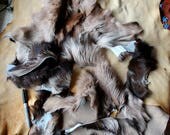 Lot of hair on tanned goat hide scrap fur pieces for crafts fly tying totem bottles DESTASH