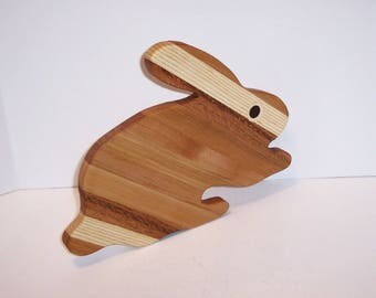 BUNNY Cutting Board Handcrafted from Mixed Hardwoods