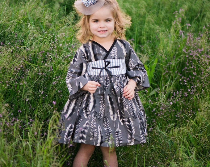 Holiday Outfit - Birthday Outfit - New Years Dress - Gray Dress - Holiday Dress - Toddler Girl Outfit - Birthday Dress 2T to 8 yr