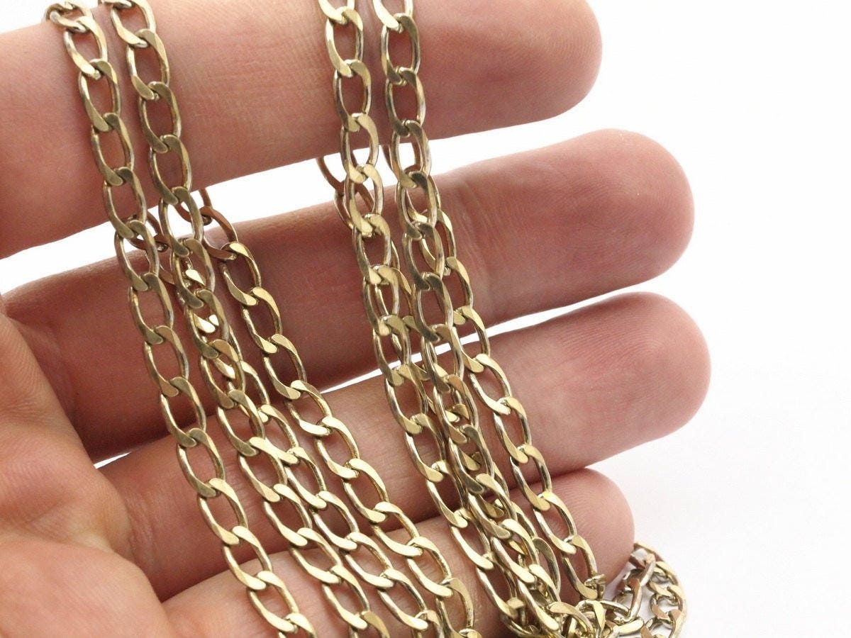 Brass Twisted Chain 5 M Faceted Raw Brass Soldered Twist