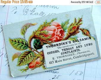ONSALE Rare Antique Medical Druggist Lithograph Trading Card must read testimonials