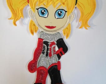 Super Hero Characters Inspired by Harley Quinn,Joker, Princess Elena, Wonder Woman, Bat Girl, Super Girl - Appliques