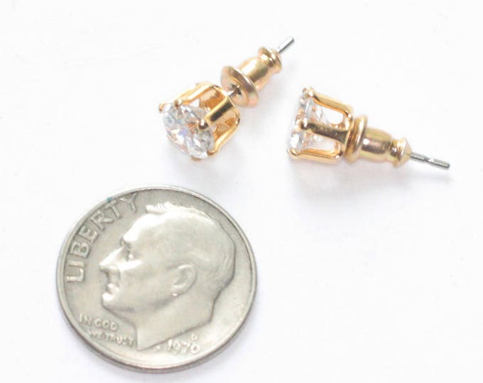 CZ Simulated Diamond Post Earrings with Red Ceramic Trinket Box Bow and Hearts