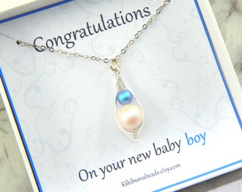 Baby Boy Gift Boxed Necklace New Mother Gift Baby Shower Gift Christening Gift