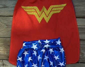Wonder Woman Cape/ Wonder Woman Costume/ Toddler Wonder Woman Cape/ Toddler Wonder Woman Costume/ Wonder Woman/ Capes/ Superhero Capes/ Girl