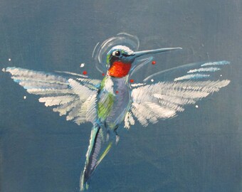 Hummingbird I - original daily painting by Kellie Marian Hill