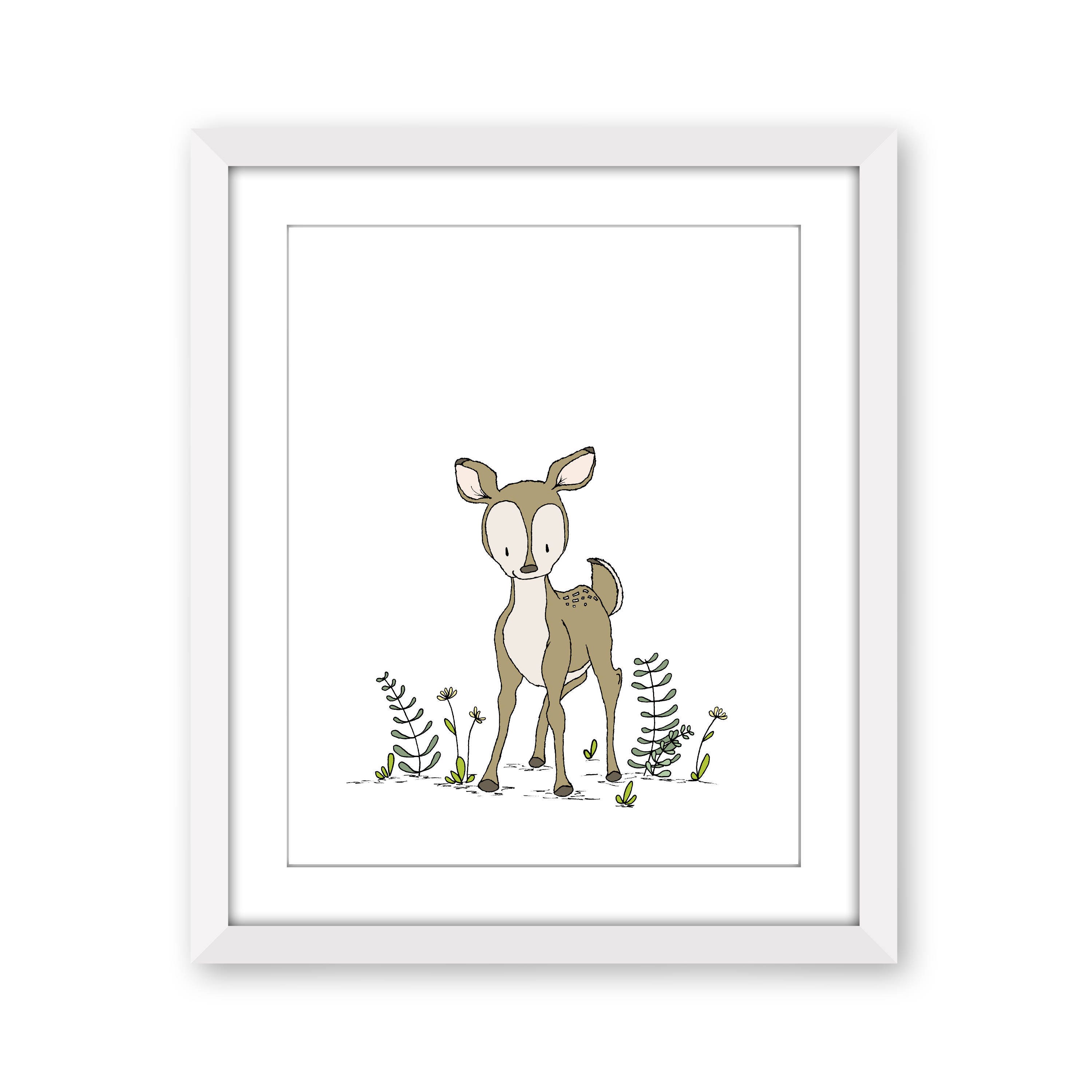 Deer Nursery Art Little Deer Woodland Nursery Art