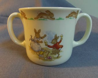 Royal Doulton Bunnykins, Double Handle Hug A Mug, Punch and Judy Show