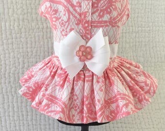 Shabby Chic Dog Harness Vest for Girl Dog Custom Made