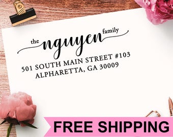 Family Return Address Stamp HONFM2770