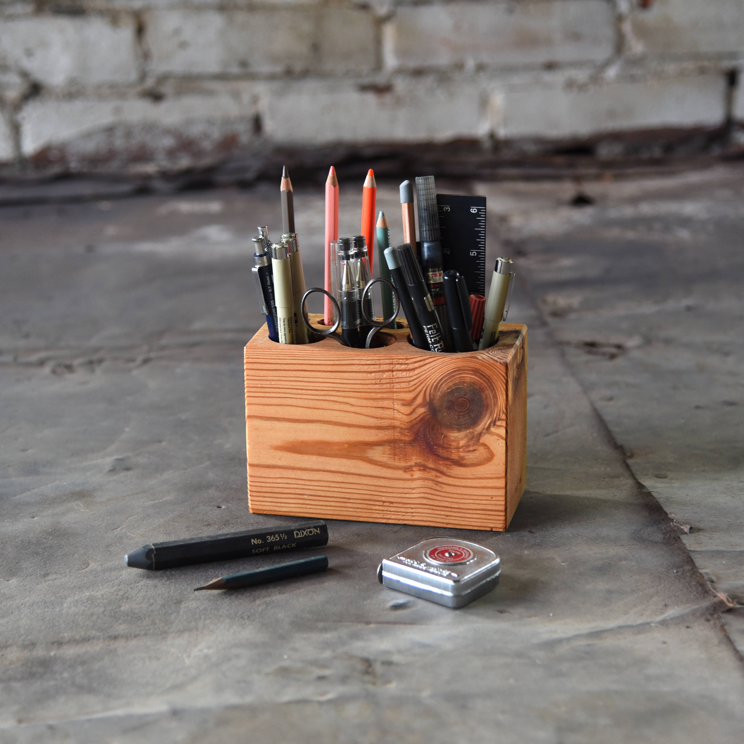 Reclaimed Wood Desk Caddy Medium Desk Organizer Office Desk
