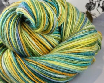 Handspun Yarn Gently Thick and Thin DK Single Blue Faced Leicester 'Simple Love'