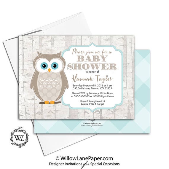 Woodland Baby Shower Invitations With Owl Neutral Baby Shower Woodland Baby Shower Invitations With Owl Neutral Baby Shower