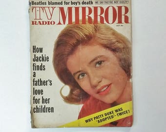 Vintage Magazine 1964 TV Radio Mirror Cover Stories The Beatles, Patty Duke, Jackie Kennedy, MORE 60's Mid Century Ephemera Advertising