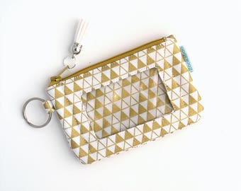 Gold Wallet - Teacher Gift for Her - ID Badge Holder - Mini Wallet - Teacher Appreciation Gift - Womens Wallet - Ready to Ship