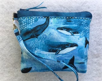 Blue Whale Wristlet