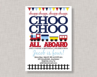 Train Invitation, Train Birthday Invitation, Train Party, Printable