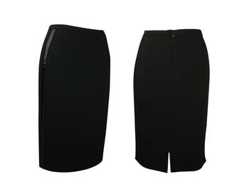 High waist wide pants made of Black Crepe GeorgetteHigh