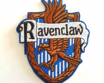 1pc Harry Potter Ravenclaw Hogwarts School House Badge Embroidered Applique Patch. Iron On or Sew On Badge for T-shirts & Gifts. 6cm wide