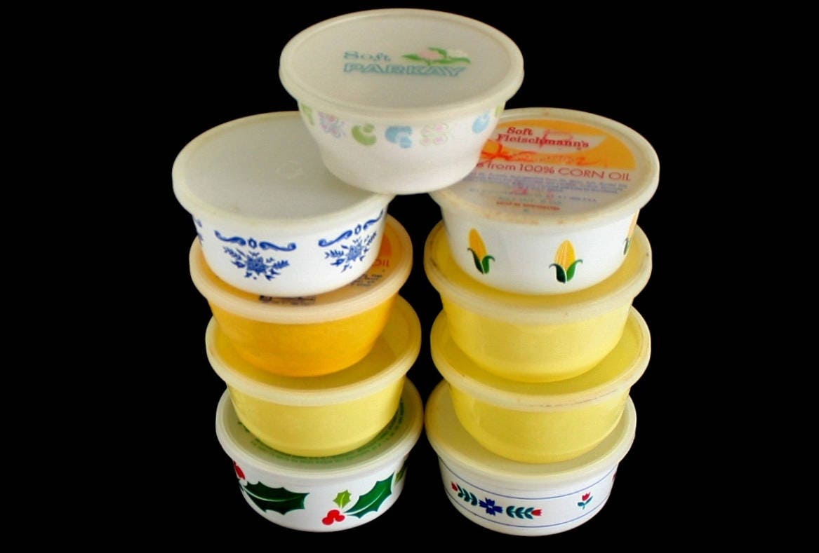 Empty Plastic Margarine Tubs 8 oz Short Parkay Mazola